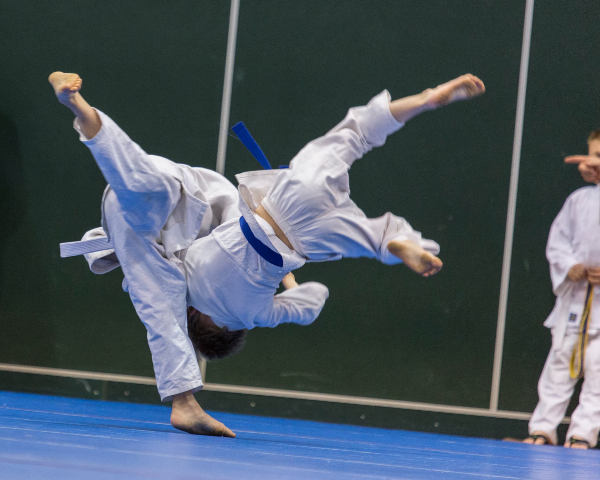 Sports action photograph — candid energy captured between plays