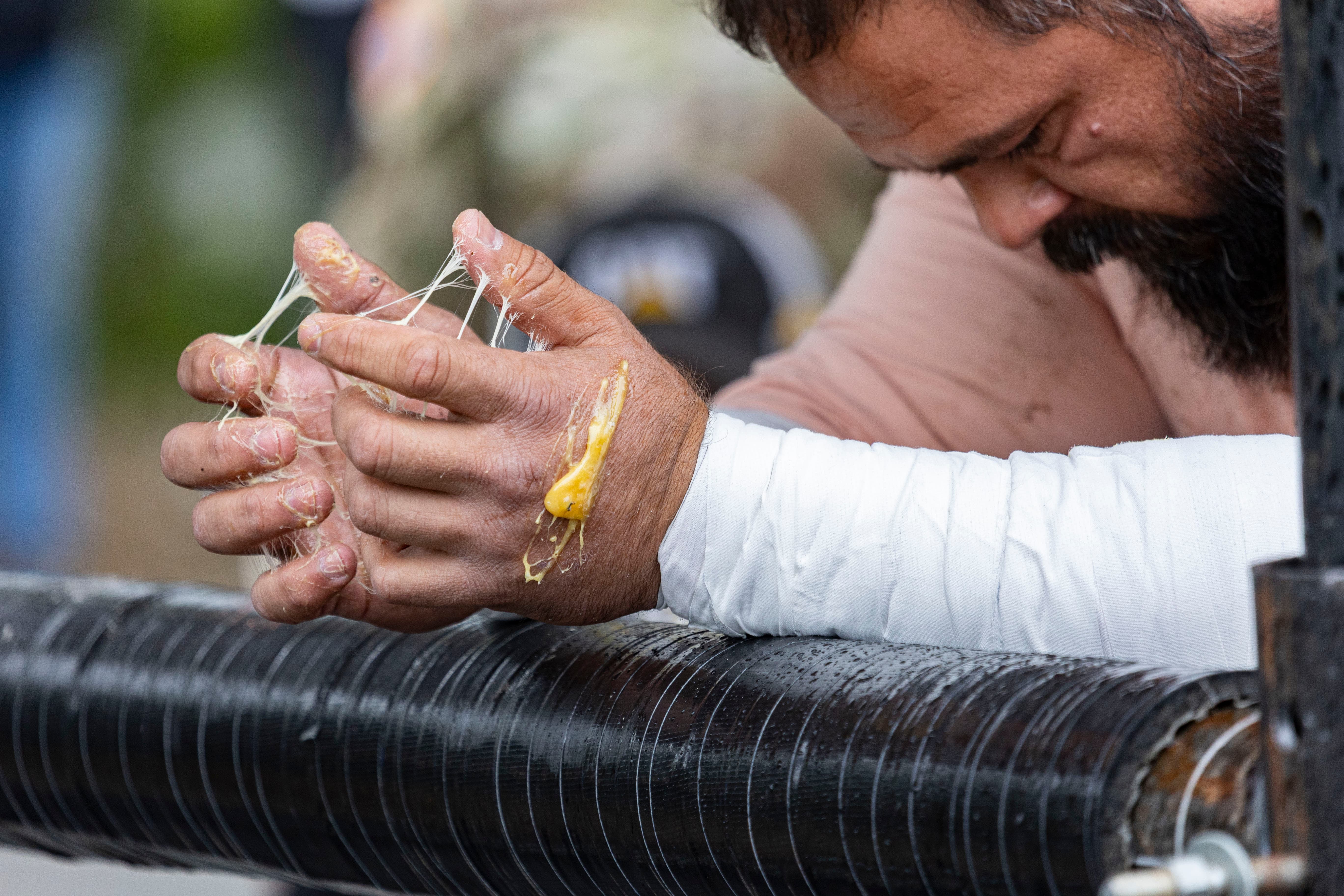 Northside Athletics sprint final — athletes at full speed, inches apart at the line