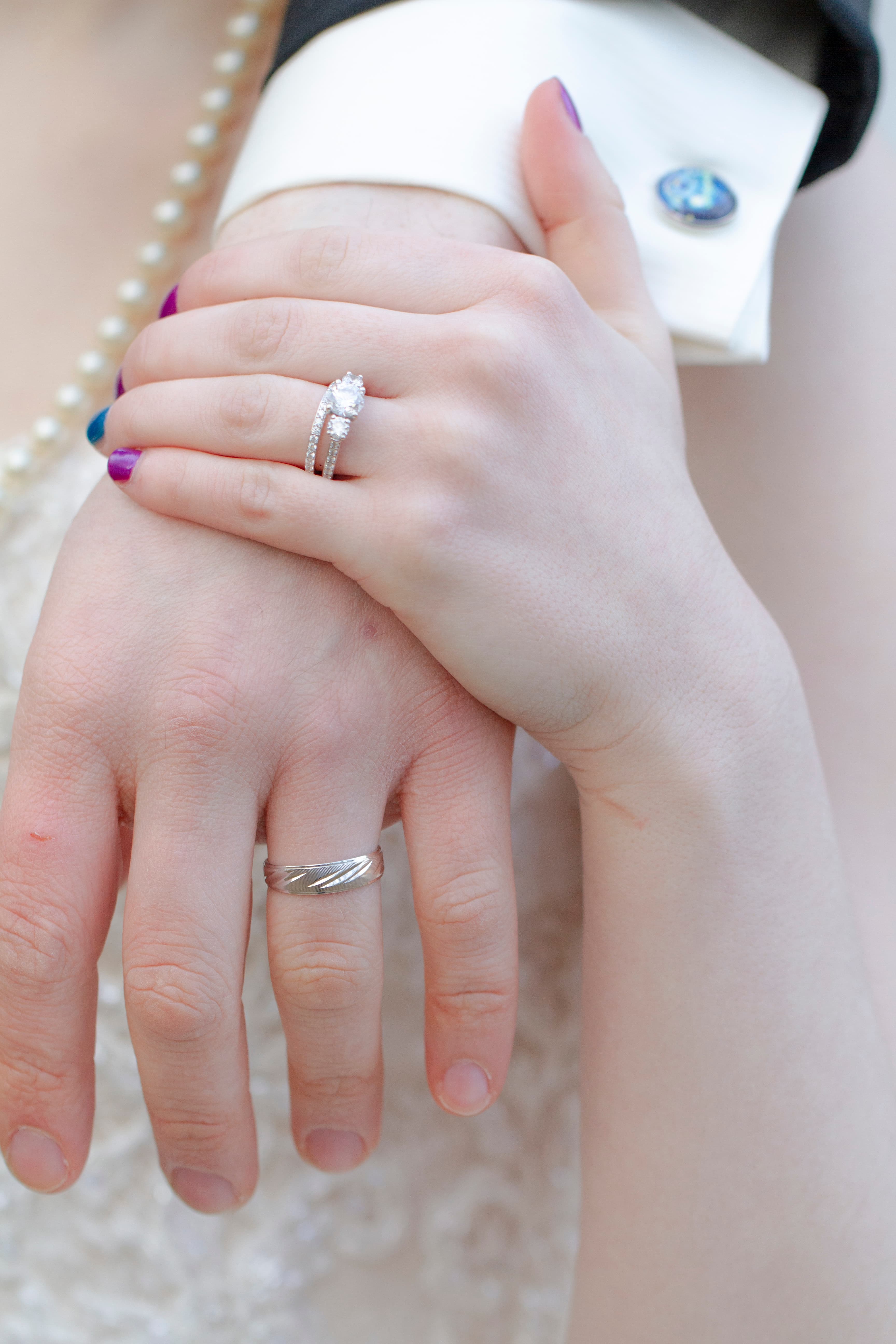 Alaska summer wedding ceremony — couple in front of a scenic natural backdrop