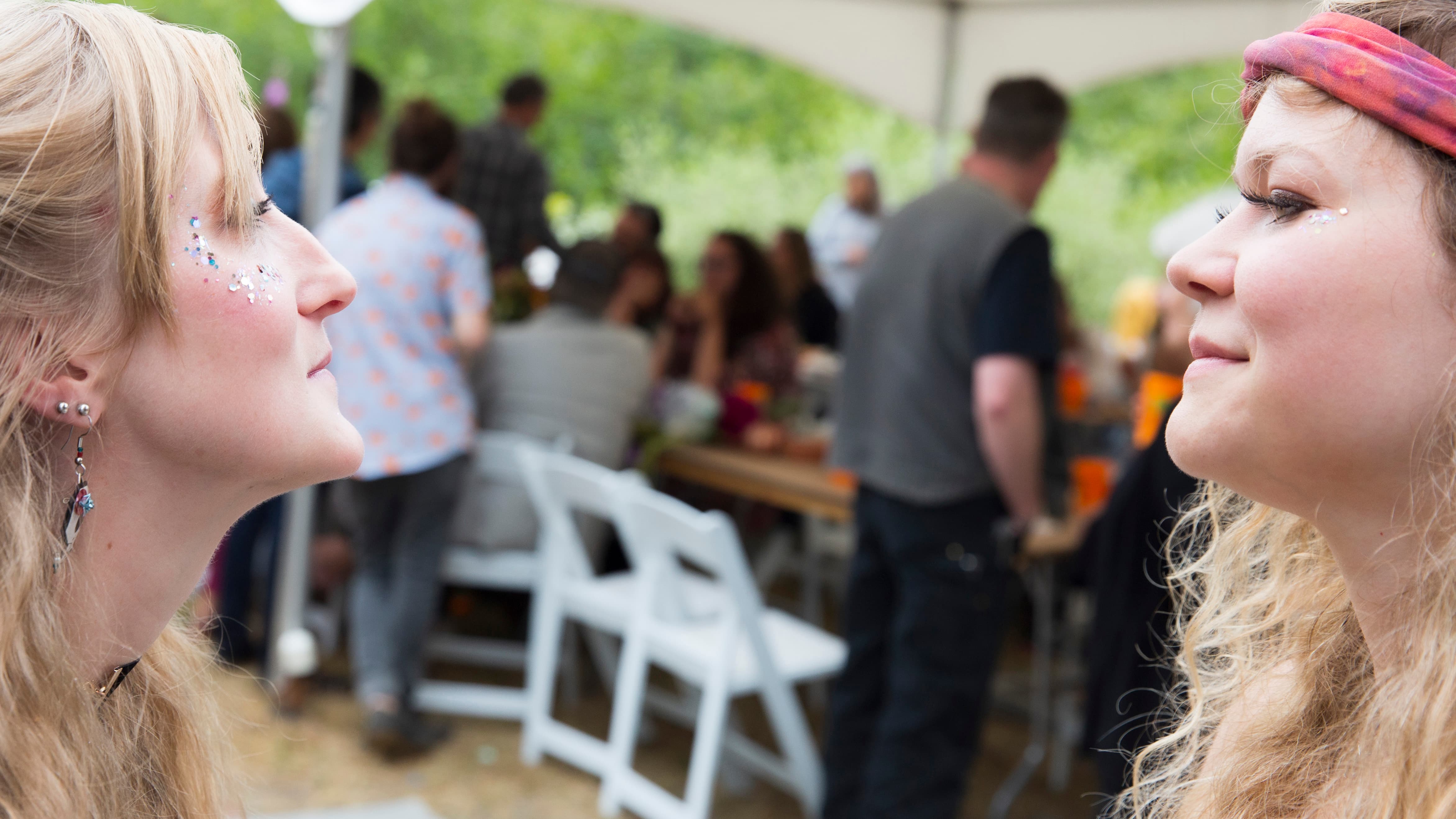 Juli and Jeff's wedding party celebration — candid laughter and joy