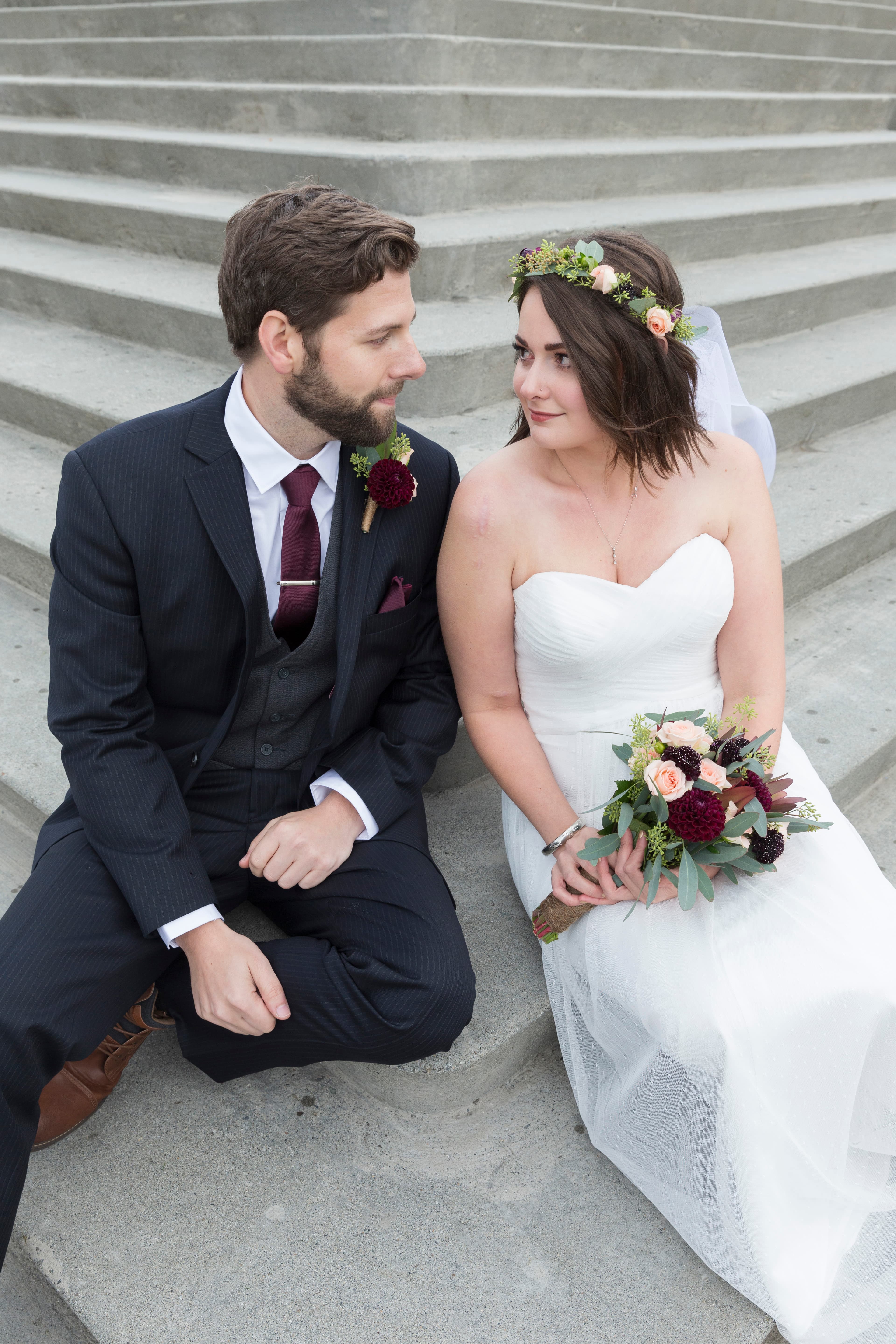 Jonathan and Denise's fall wedding in Alaska — autumn colors frame the ceremony