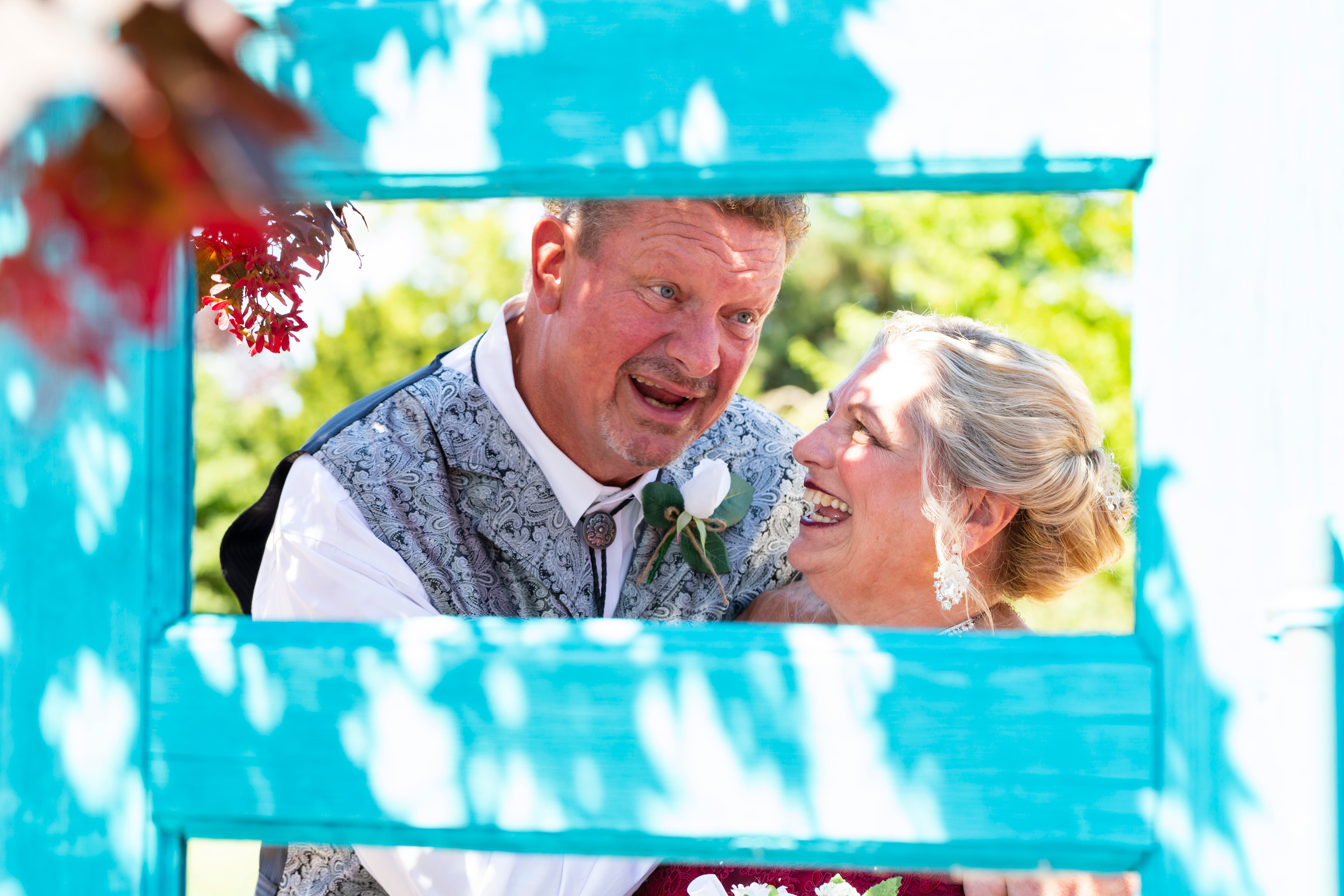 Will and Teena outdoor wedding portraits — natural light, genuine smiles